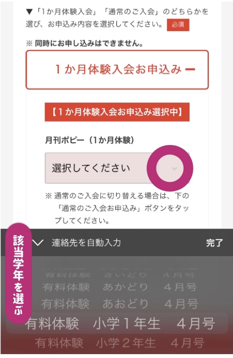 小学ポピー1年生4月号申し込み